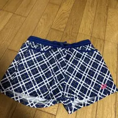 テニス用ネイビーとホワイトのチェック柄ハーフパンツ