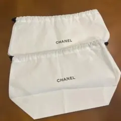 CHANEL ホワイト 巾着ポーチ