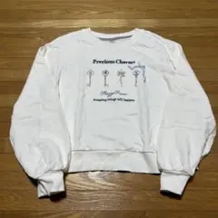 メゾピアノジュニア　裏起毛　トレーナー　　　160 アクセサリー刺繍