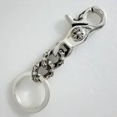 新品未使用 シルバー925 クロス キーホルダー クリップ シャックル付