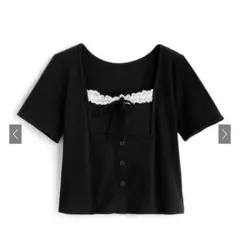 ♡ GRL￤スクエアネックレースリボントップス [dk1489] ♡のサムネイル