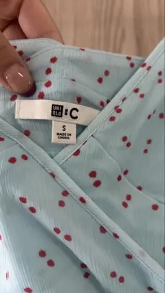 UNIQLO :C ドットキャミワンピース ライトブルー S