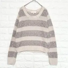 ミニマム ミニマム ニット ボーダー セーター ベージュ系 ワールドP0926