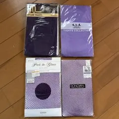 紫色 ストッキング 4点セット
