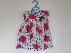 プチバトー　花柄フリル袖ワンピース