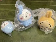 ちいかわ ソフビフィギュア4 おくるみチャーム ハチワレ うさぎ　3点セット