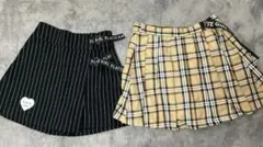 PINK-latte 裏地パンツスカート、ズボンスカート M165 ２枚セット