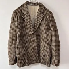 【極美品】千鳥格子 テーラードジャケット ブラウン
