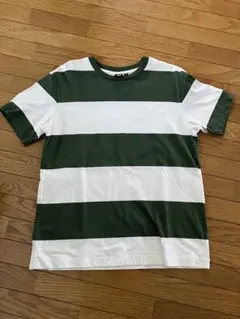 marimekko 緑と白のストライプ Tシャツ Mサイズ
