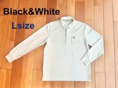 Black&White ブラック&ホワイト Lサイズ 長袖ポロシャツ ゴルフ