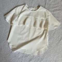 NOLLEY'S ノーリーズ ウォッシャブル ラッフルブラウス ホワイト 38