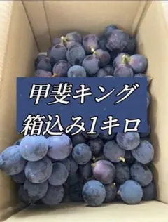 k5 山梨県産　種無し甲斐キング　黒ぶどう　訳あり　箱込み1キロ粒のサムネイル