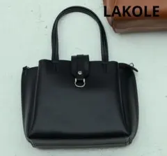 LAKOLE　2WAY　ベルトトートバッグ　黒　ハンドバッグ　新品未使用品