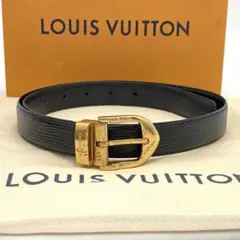 ルイヴィトン サンチュール クラシック レザー ベルト ブラック ベルト幅2.5