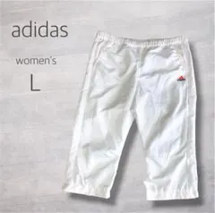 adidas レディース ハーフパンツ ホワイト L スポーツ 通気性 快適 白のサムネイル