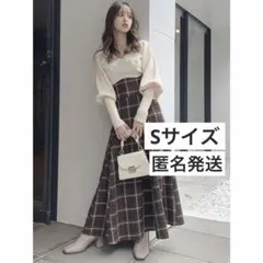 dazzlin Sサイズ チェックコルセットフレアスカート