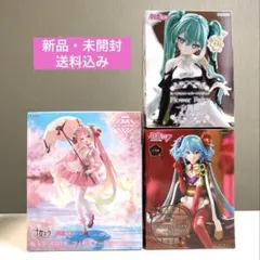初音ミク　ぬーどるストッパーフィギュア椿＆白薔薇　桜ミク　フィギュア３体セット