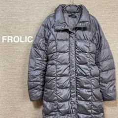 618【FROLIC】ダウンコート　フェザー　グレー　ダブルジップ【M】くびれのサムネイル