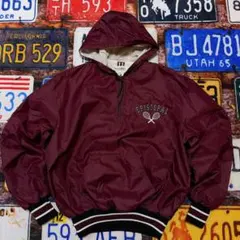 ♾*！様 90s DeLONG USA製 ナイロンアノラック ワインレッド L