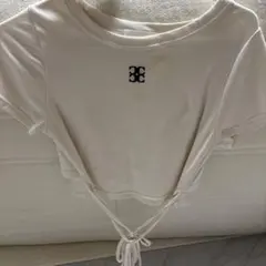 chico ウエストリボンロゴ刺繍チビT アイボリー バックリボンのサムネイル