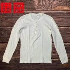 UNIQLO ヘンリーネック長袖サーマル ホワイトのサムネイル
