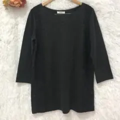 ★オスコープ★クルーネック 七分袖 チュニック トップス 【LL】 ウール混