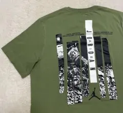 NIKE Jordan Tシャツ L グリーン ジャンプマン ロゴ 古着