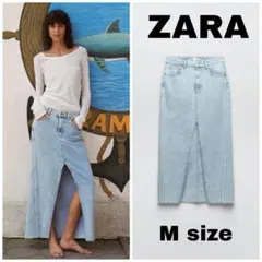 ZARA　Z1975 フリンジ デニムミディスカート　Mサイズ