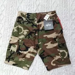 ALPHA INDUSTRIES 迷彩 カモフラ ミリタリーカーゴショーツ XLのサムネイル
