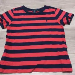 Polo Ralph Lauren 赤と紺のストライプ Tシャツ