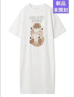 【新品】ジェラートピケ　ドッグジャガードワンピース　ポメラニアン柄