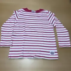 ミキハウス 長袖Tシャツ 110cm ロンT ボーダー ピンク 女の子