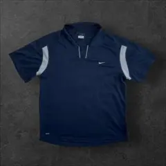T*S様 00s Nike ポロシャツ　刺繍ロゴ　M ネイビー