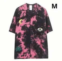 ディズニー ミッキーマウス タイダイ 刺繍 半袖 アロハシャツ レーヨン