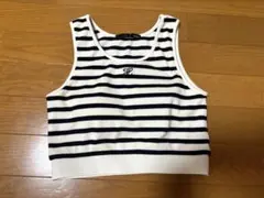 【新品未使用】Heather ヘザー パット付き ボーダー ニットタンクトップのサムネイル