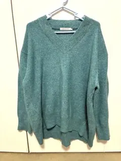 《アメリカンホリック》ターコイズ Vネック オーバーサイズニット