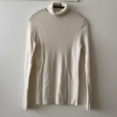 2 UNIQLO 白色 タートルネック セーター L シンプル　ニット