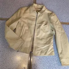 レザー ジャケット クリーム色S