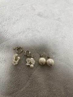 フラワーとパールのイヤリングセット