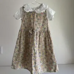 【H&M】花柄半袖ワンピース（リボン付き）
