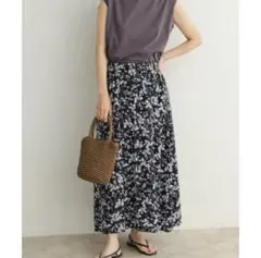 アーバンリサーチドアーズ　レーヨンフラワープリントスカート　花柄
