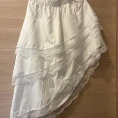 ホワイトレースアシンメトリースカート