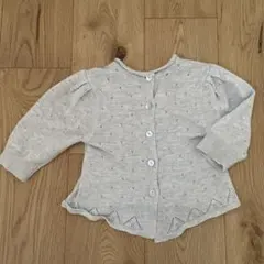 80サイズ　テータテート　カーディガン バースデイ　ライトグレー　春夏
