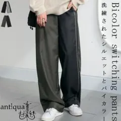 antiqua 配色切替ラインパンツ パンツ レディース ボトムスMサイズ