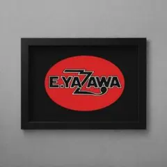 No.649 E.YAZAWA 赤楕円ロゴ A4 アートポスター フレーム付き