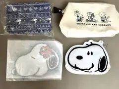 スヌーピー ポーチとスタンプ　4点セット