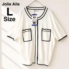 Jolie Aile ニットカーディガン 半袖 L 白 春夏 コストコ 未使用のサムネイル