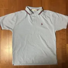 POLO ポロシャツ メンズ ライトブルー　刺繍ロゴ