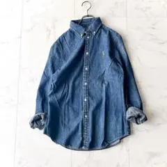 美品 RALPH LAUREN デニムダンガリーシャツ M 刺繍 BD 定番人気