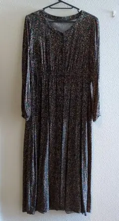 【美品】グローバルワーク GLOBAL WORK 小花柄長袖マキシワンピース　L